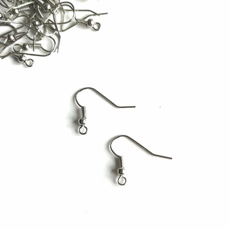 Klassiske Ørekroge, Stålfarvet Messing, 12 Par - Uniq Perler - 78941561