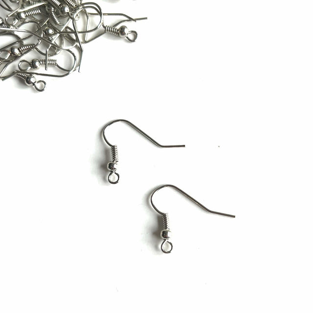 Klassiske Ørekroge, Stålfarvet Messing, 12 Par - Uniq Perler - 78941561