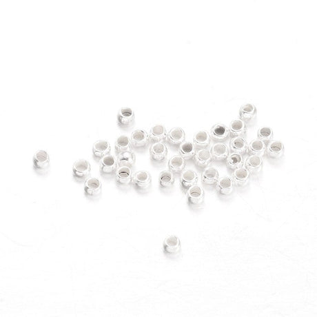 Klemmeperler - Forsølvet (1,5mm, 100 Stk) - Uniq Perler - 177849