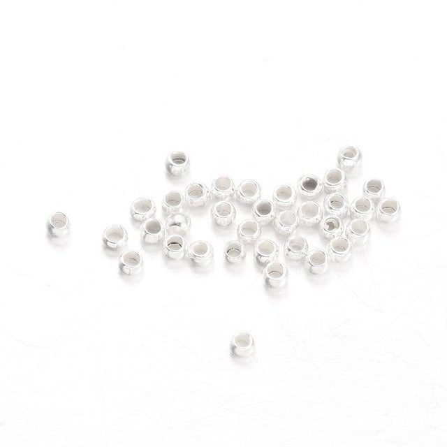 Klemmeperler - Forsølvet (1,5mm, 100 Stk) - Uniq Perler - 177849