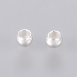 Klemmeperler, Forsølvet - (2mm, 50 Stk) - Uniq Perler - 0000009281