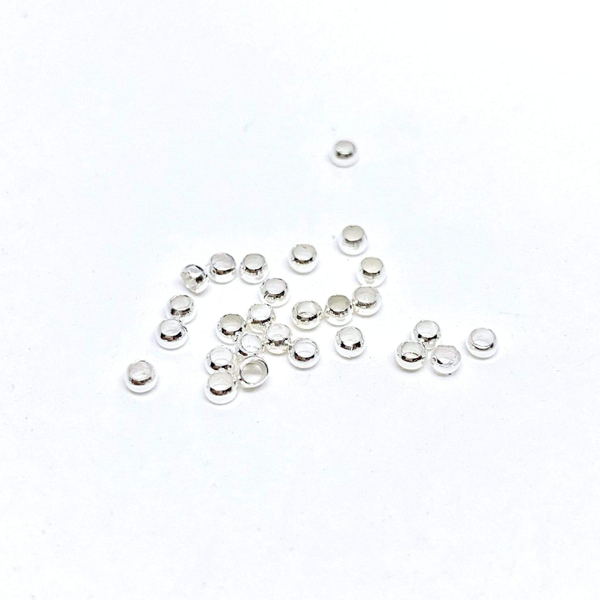 Klemmeperler - Forsølvet Messing (2,5mm, ca. 50 stk) - Uniq Perler - 357909764