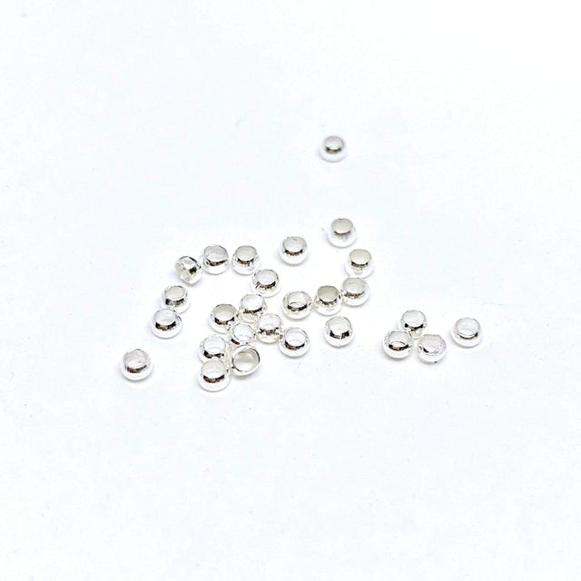 Klemmeperler - Forsølvet Messing (2,5mm, ca. 50 stk) - Uniq Perler - 357909764