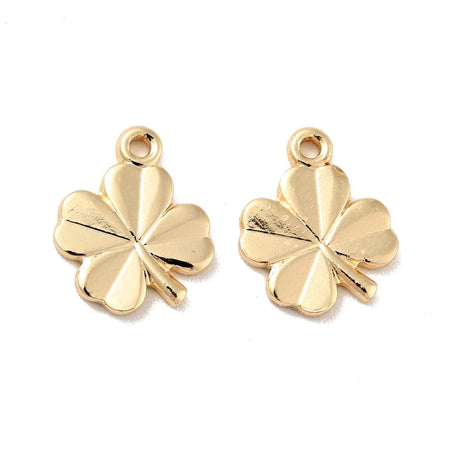 Kløver Vedhæng, Langtidsholdbar Forgyldning, (11x9x1mm,) 8 Stk - Uniq Perler - 0000013721