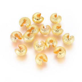 Crimp beads cover – 18K Gold-plated Brass (4x3mm) 25 pcs - Uniq Perler - 393847