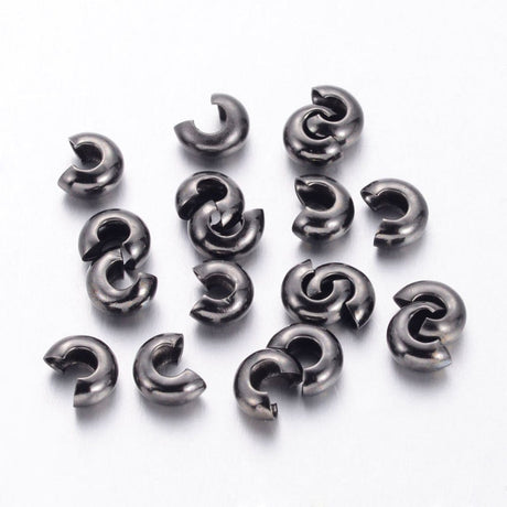 Knudeskjuler – Gun Metal (5mm) 20 stk - Uniq Perler - 0000008051