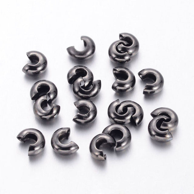 Knudeskjuler – Gun Metal (5mm) 20 stk - Uniq Perler - 0000008051