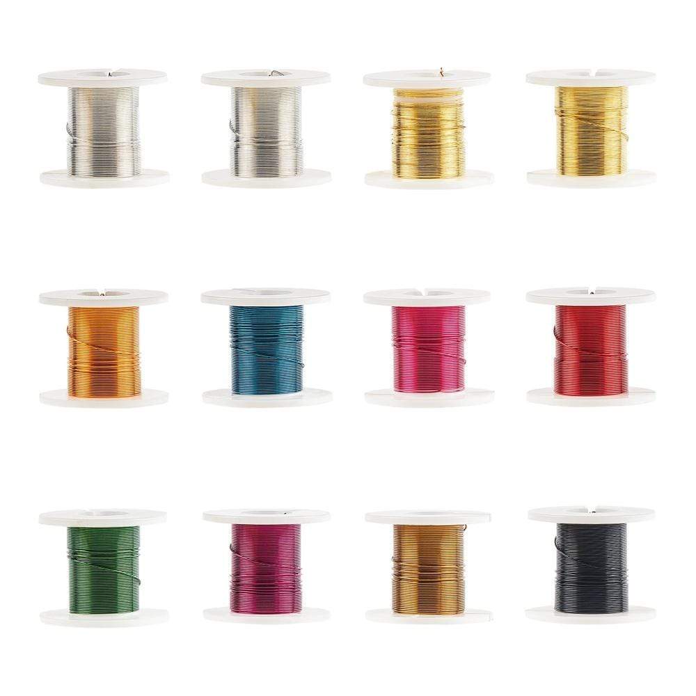 Kobber Wire – Farve Mix (0,3mm, 12 Ruller) - Uniq Perler - 709397