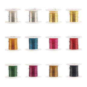 Kobbertråd – Farge Mix (0,3mm, 12 Ruller) - Uniq Perler - 709397