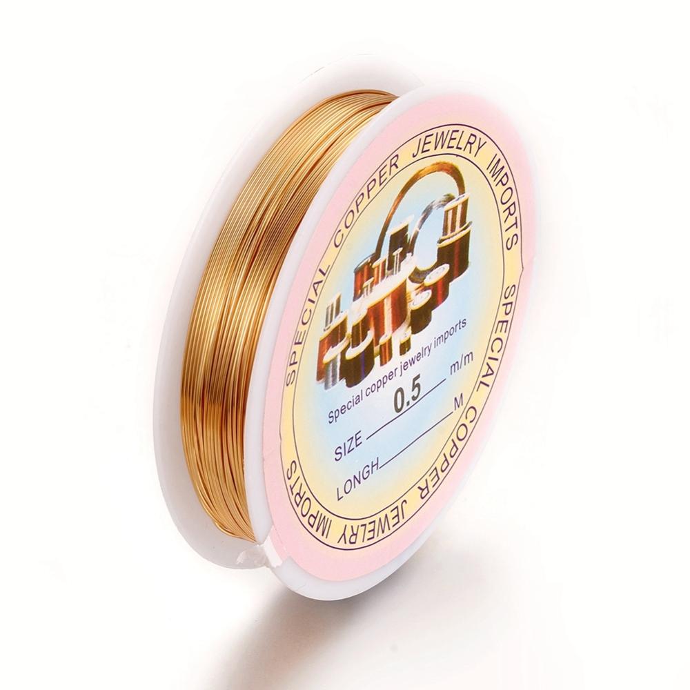 Kobber Wire – Langtidsholdbar Forgyldning (0,5mm, 6,5m) - Uniq Perler - 109615