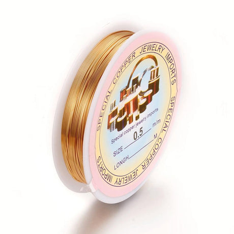 Kobber Wire – Langtidsholdbar Forgyldning (0,5mm, 6,5m) - Uniq Perler - 109615