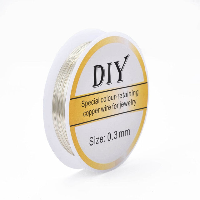 Kobber Wire – Langtidsholdbar Forsølvning (0,3mm, 15,6m) - Uniq Perler - 1600636842