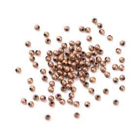 Copper Colored Metal Beads, 4mm, (500 pcs.) - Uniq Perler - 0000000959