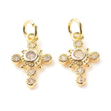 Kors Vedhæng Med Zirkonia Sten, 18K Forgyldt, (18x9,5mm) - Uniq Perler - 0000011145, 282046945679916343714846