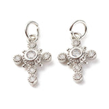 Kors Vedhæng Med Zirkonia Sten, Platinium Farvet, (18x9,5x2,5mm) - Uniq Perler - 0000011146, 282046045679916488373848