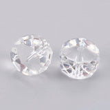 Krystal Perle, Klar, Facetteret, 12x7,5mm, 10 Stk - Uniq Perler - 0000013557