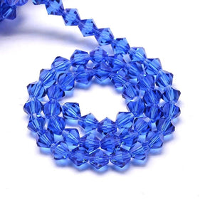 Kristallperlen, Austrian Crystal, Blau, Bicone, Grade AA, (3x3mm) - Uniq Perler - 797023