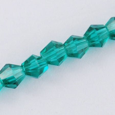 Krystal Perler, Austrian Crystal, Blå/Grøn, Bicones, (3x3 - 3,5mm) - Uniq Perler - 0000014023