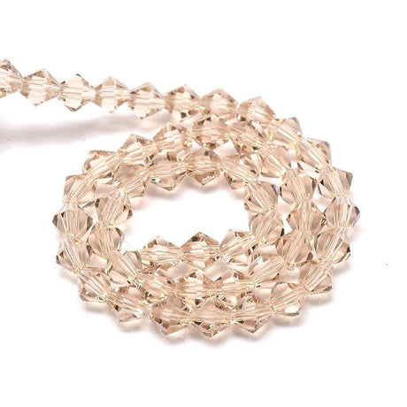 Krystal Perler, Austrian Crystal, Champagne, Bicones, Grade AA, (3x3mm) - Uniq Perler - 137137