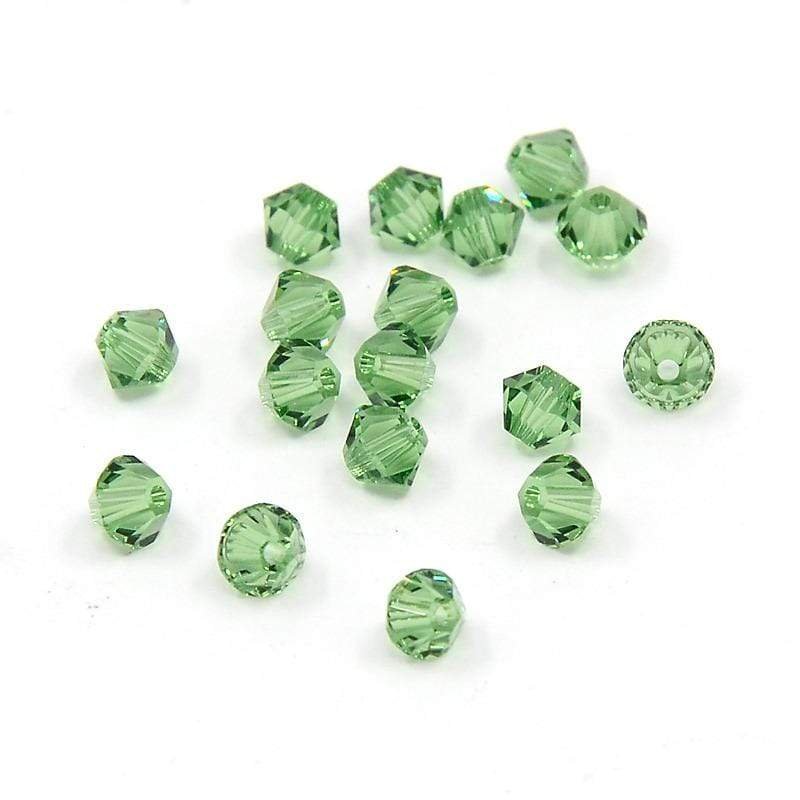 Krystal Perler, Austrian Crystal, Grøn, Bicone, 4mm, 10 Stk. - Uniq Perler - 0000004125, 7854017456967943344522