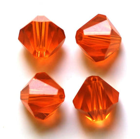 Kristallperlen, Austrian Crystal, Orange, Bicone, Grade AAA, 3x3mm, (10 Stk.) - Uniq Perler - 982047