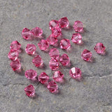 Kristallperlen, Austrian Crystal, Pink, Bicone, 4mm, 10 Stk. - Uniq Perler - 0000003140