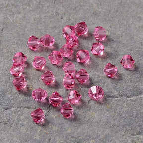 Kristallperlen, Austrian Crystal, Pink, Bicone, 4mm, 10 Stk. - Uniq Perler - 0000003140