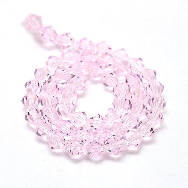 Krystal Perler, Austrian Crystal, Pink, Bicones, (3x3 - 3,5mm) - Uniq Perler - 0000010419