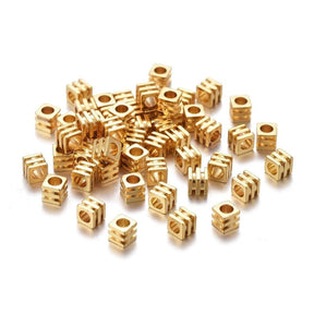 Kube Perler, Langtidsholdbar Forgyldning, 2x2x2mm, 10 Stk - Uniq Perler - 45844838