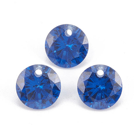 Kubisk Zirkonia Vedhæng/Perler, Blå, 6,5x3,5mm, (10 Stk) - Uniq Perler - 141119