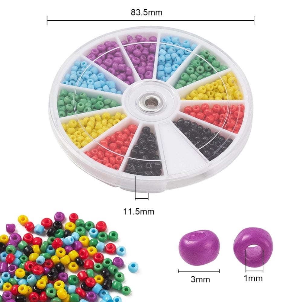 L.beads DIY SÆT Rondel med 3 mm seed beads, farve mix