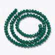 L.beads glasperler 3,5x3 mm facetteret glas rondel perler, grøn