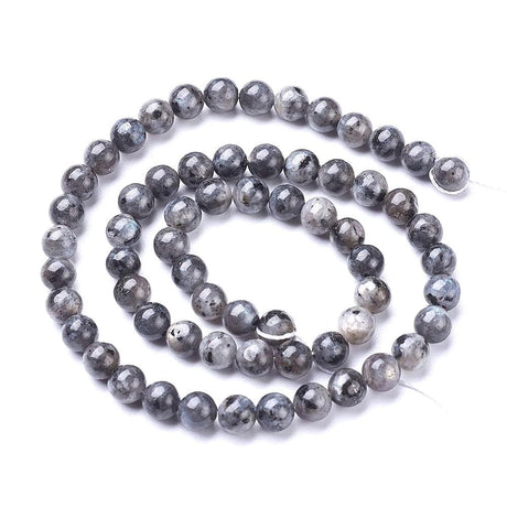 Labradorit – Grå/Sort, Runde (6mm) - Uniq Perler - 0000001436