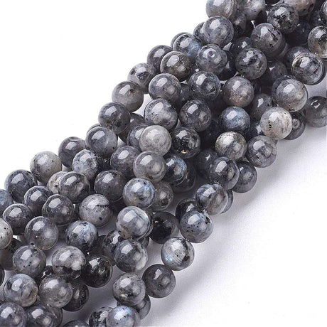 Labradorit – Grå/Sort, Runde (6mm) - Uniq Perler - 0000001436
