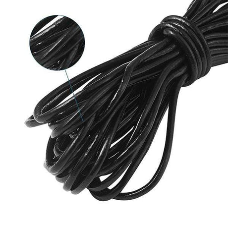Lædersnor, Sort, 3mm, 5m - Uniq Perler - 780845