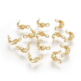 Låsehoved Endeafslutning Med Øje – 18K Forgyldt Stål (8x4mm), 10 Stk - Uniq Perler - 609073