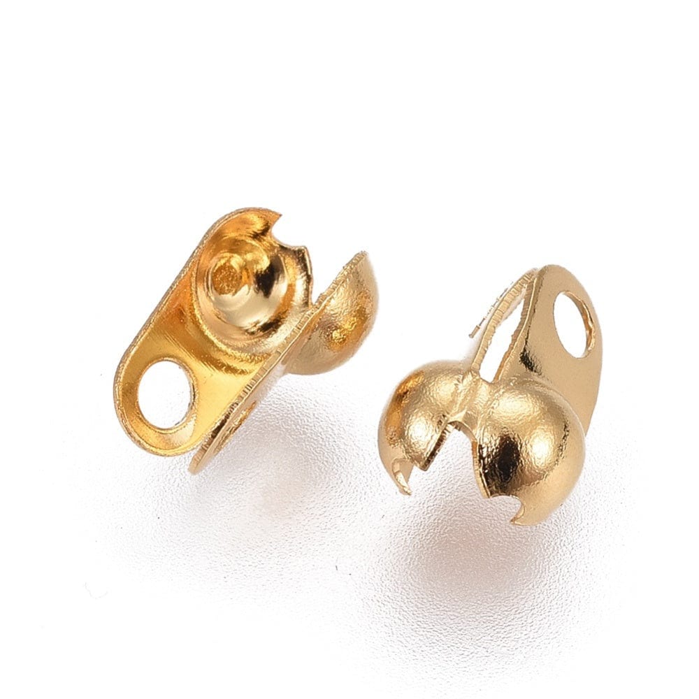 Låsehoveder Med Øje – 18K Forgyldt Stål, 6,5x4x3mm (10 Stk) - Uniq Perler - 13053