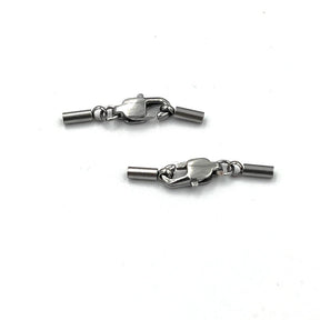 Locking Set With Carabiner Locks and End Pieces – Dark Platinum (1.5mm Hole) - Uniq Perler - 0000013356