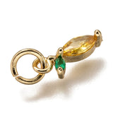 Lemon Vedhæng Med Zirkonia Sten, Forgyldt, 11x5x3mm - Uniq Perler - 0000008056