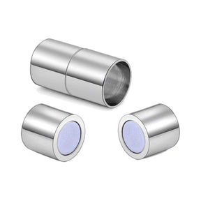 Magnet Clasp – Silver-plated (18.5mm, Hole: 4mm) - Uniq Perler - 0000005230