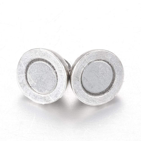 Magnet Lås – Rund, Forsølvet (14x8mm) - Uniq Perler - 0000007342