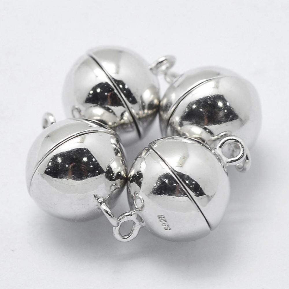 Magnetlås – Rhodium Belagt Sterling Sølv 925 (12x8mm) - Uniq Perler - 2484835