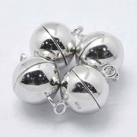 Magnetlås – Rhodium Belagt Sterling Sølv 925 (12x8mm) - Uniq Perler - 2484835