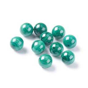 Malachite, Green, Top-drilled, 6mm - Uniq Perler - 131379