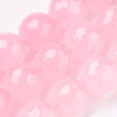 Malaysia Jade, Facetteret, Pink, (10mm) - Uniq Perler - 0000007517