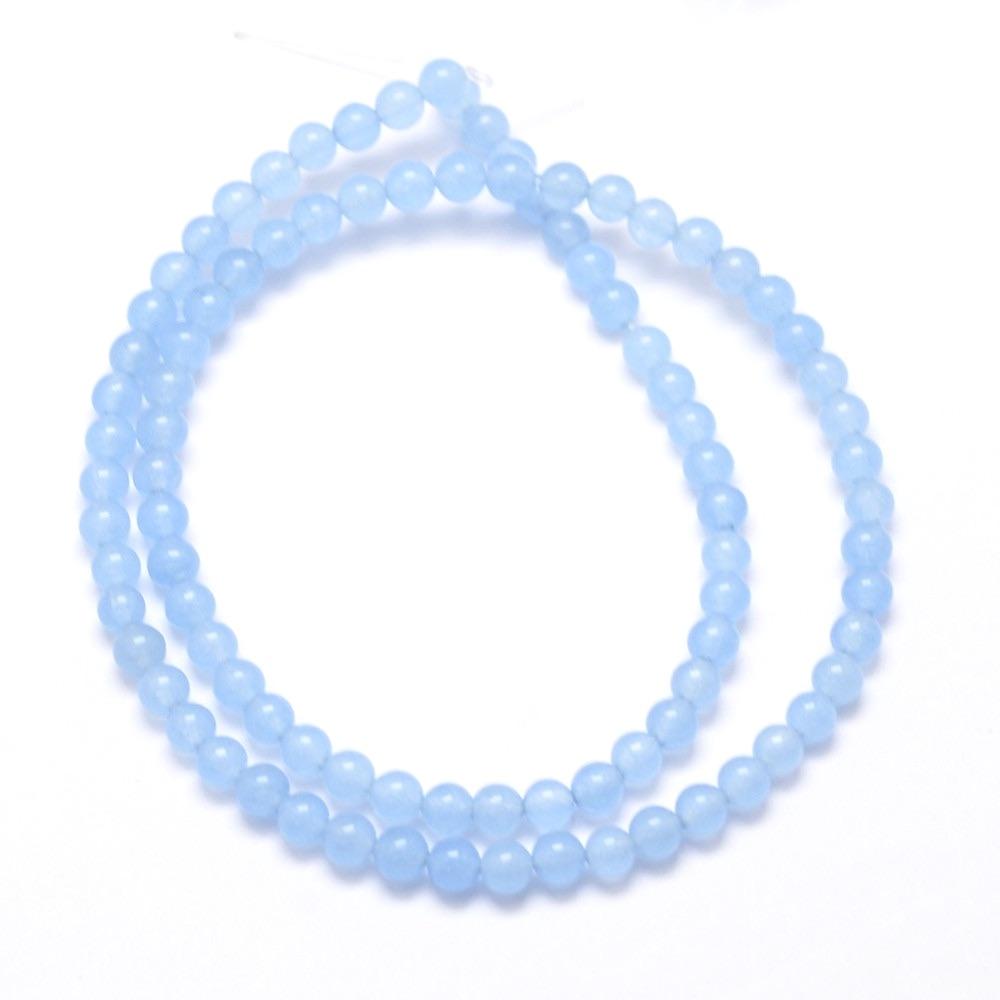 Malaysia Jade Perler, Blå, (4mm) - Uniq Perler - 133254