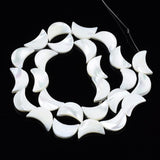 Måne Shell Perler, Hvid, (11x8mm) - Uniq Perler - 405194