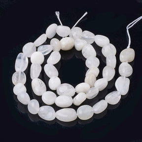 Moonstone – White, Nuggets (5 - 12mm) - Uniq Perler - 13794