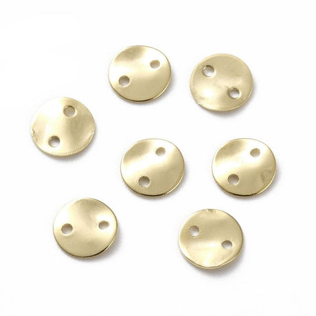 Mellemled/Connector, Møntformet, Tvistet, 24K Forgyldt, 8x0,8mm, (10 Stk) - Uniq Perler - 0000005249