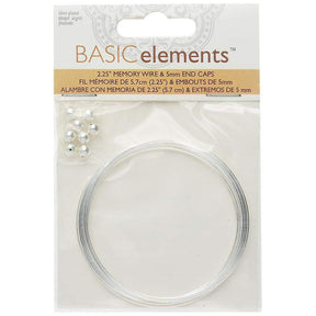 Memory Wire Inkl. Endeperler – Forsølvet Messing (0,8mm, 12 Ringe) - Uniq Perler - 623730